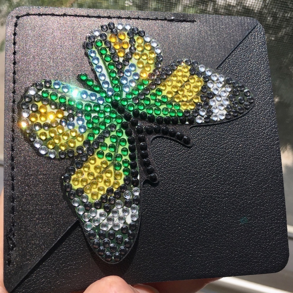 Diamond Art Butterfly Corner Bookmark, Colorful, Sparkly (YELLOW/GREEN) - Picture 6 of 17
